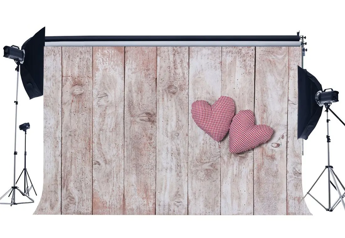 

Фон для фотосъемки День Святого Валентина Сердца винтажные полосы деревянный пол свадебные фоны
