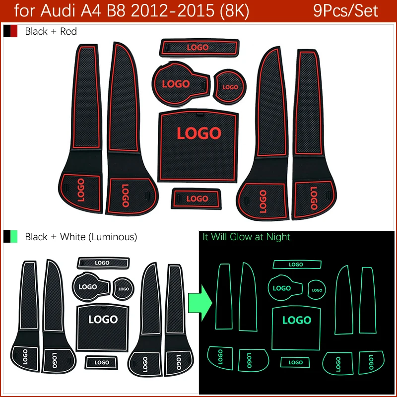 Противоскользящий резиновый коврик для кружки с прорезями Audi A4 B8 2008 2015 8K B9 2016 2019 8W