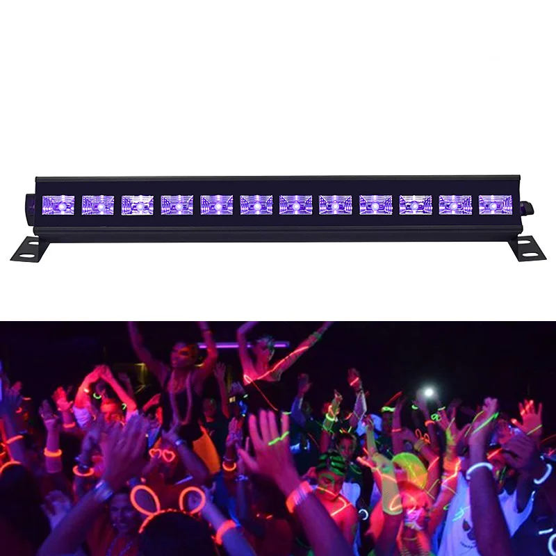 Ультрафиолетовые черные сценические огни 6 Led 9 светодиодов 12 Led DJ звук активный бар лазерный проектор настенный Омыватель стробоскоп УФ лампа для вечерние украшения