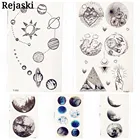 Временная татуировка для детей, милые геометрические татуировки для девочек, водонепроницаемые поддельные черные тату-наклейки для девочек и женщин