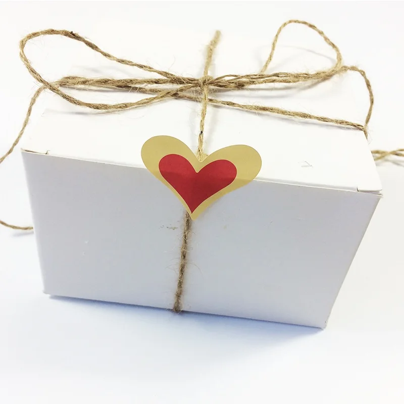 

90PCS/Lot Red Romatic Heart shape Kraft paper seal Sticker for Handmade Products New Year Gift package label