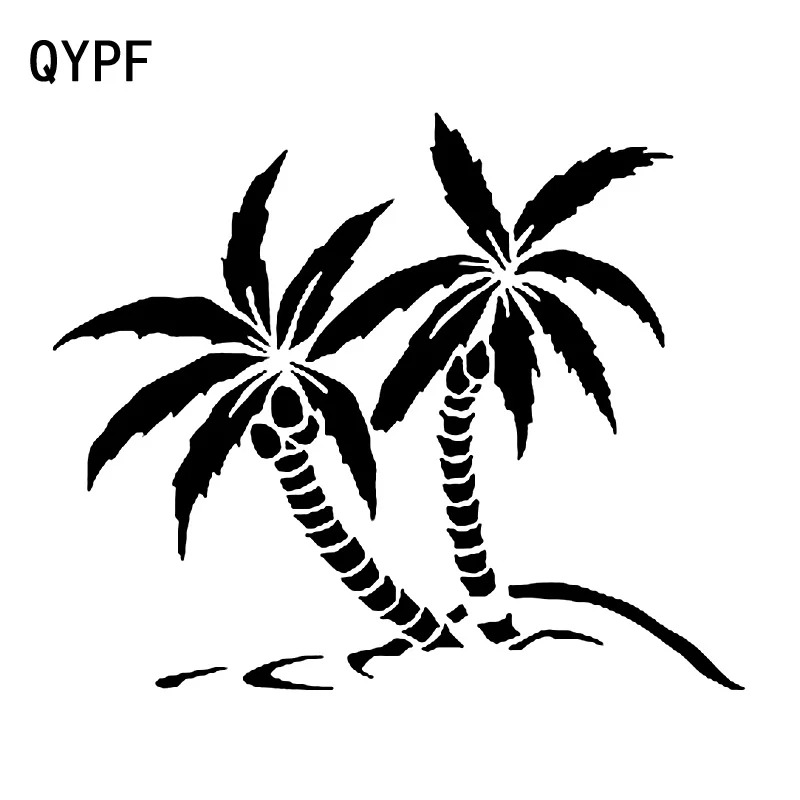 QYPF 17.8cm*14.5cm Simple And True Coconut Tree Newfashioned Vinyl Car Sticker Light Window Decal C18-0493 | Автомобили и