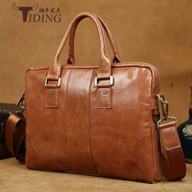 Мужские сумки из коровьей кожи новинка 2017 модные брендовые коричневые деловые