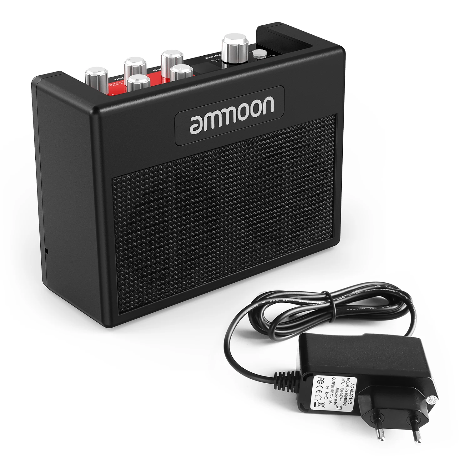 ammoon POCKAMP Guitar Amplifier Built-in Multi-effects 80 Drum Rhythms Support Tuner Tap Tempo Function with Power Adapter