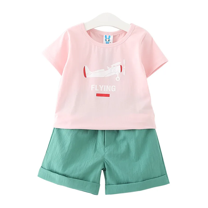 Новый Стиль Лето 2017 Дети Устанавливает Мода Твердые Рубашки + Брюки 2 Шт. Высокое