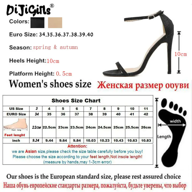 Dijigirls/женские босоножки Туфли на высокой шпильке один ремень лодыжки Обёрточная бумага открытые пикантные туфли-лодочки обувь для вечеринки, свадебные туфли золотой цвет черный; размеры 35–40