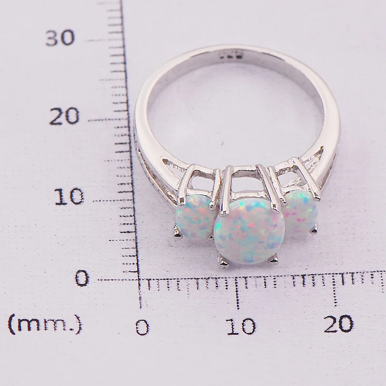 Белый Огненный Опал Австралии Стерлингового Серебра 925 Женщины Ювелирные