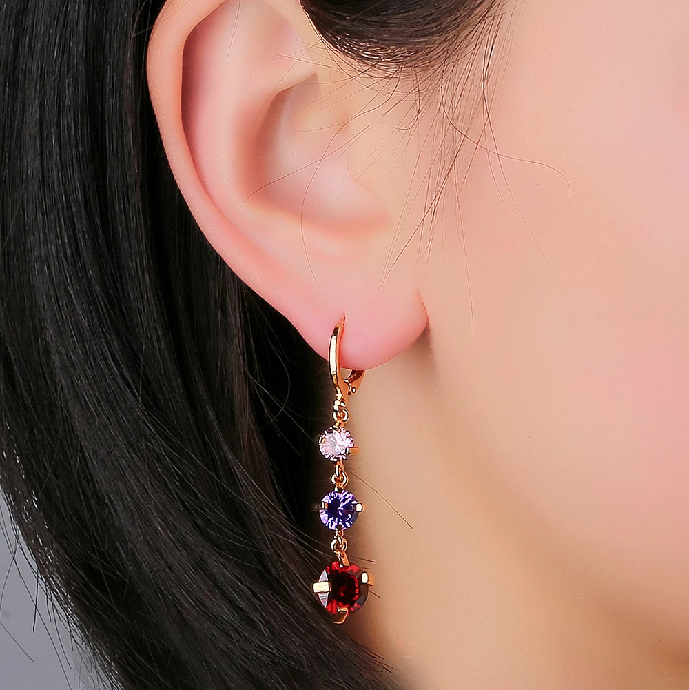 LUALA Новое Заявление Bijoux Цвет Многоцветный Винтаж Розовое Золото Кристалл Падение