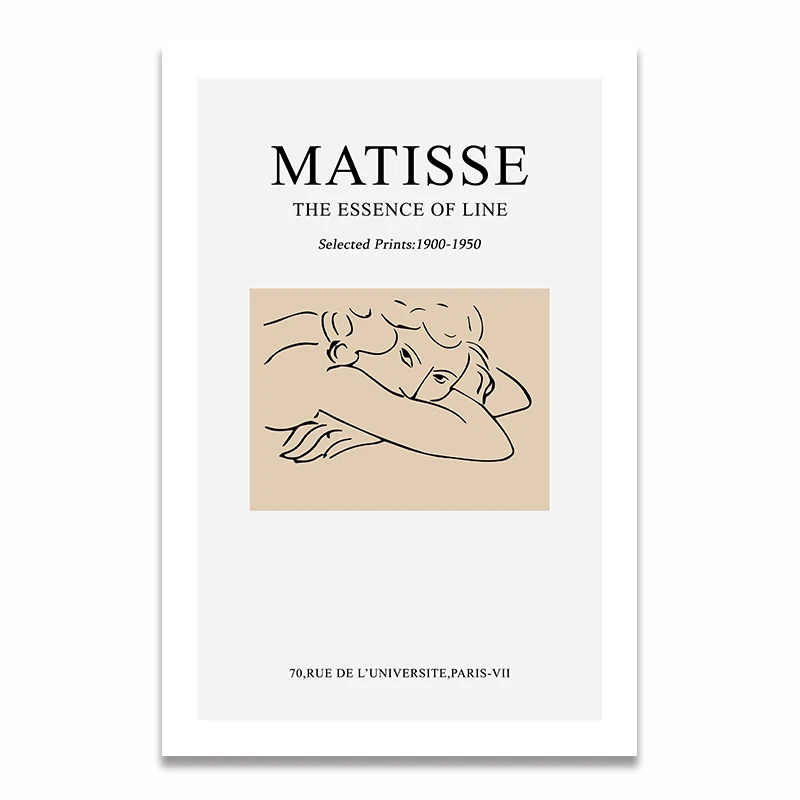 Matisse простой модный современный Vogue эскиз фигуры стиль украшения дома картины плакат и художественная печать на холсте Настенная картина искусство