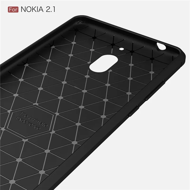 Whyes For Nokia 2.1 Case Soft TPU Cases Silicone Full Protector ShockProof Heavy Carbon Fiber Phone Bags Cover Fitted |