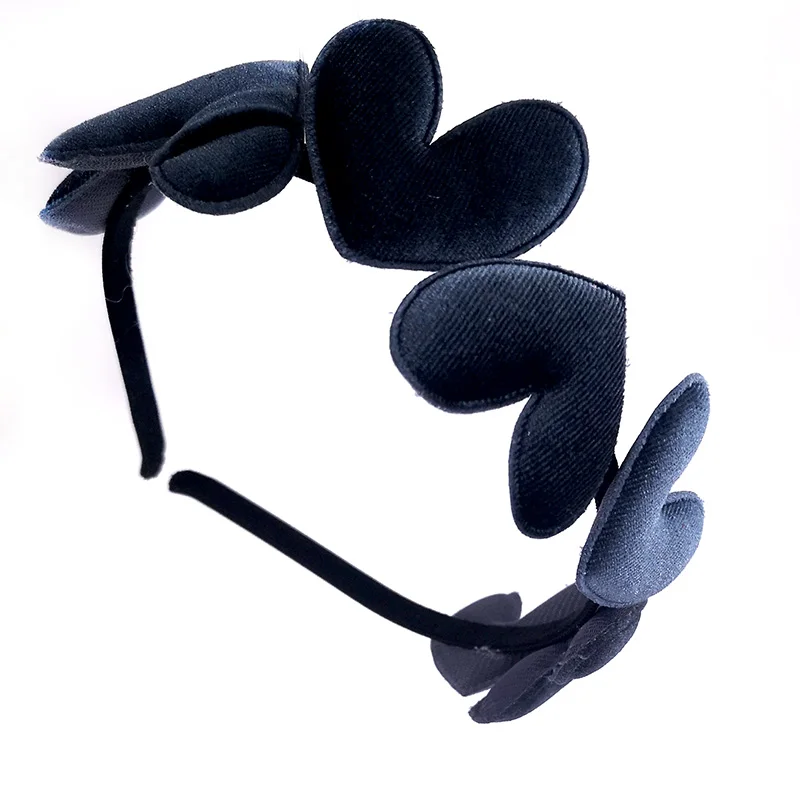 GZhilovingl Summer Girls Princess Velvet Heart Hairband Headband Kids Infant Childs Habdmade Hair Accessories Tiara Party Gifts | Детская