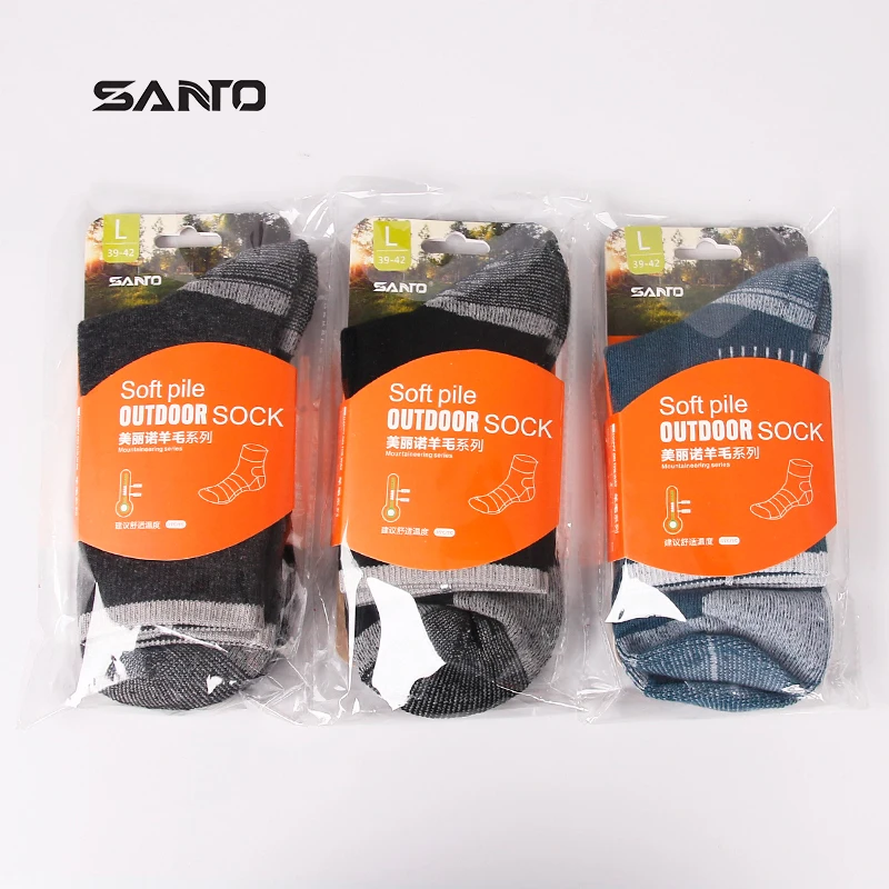 SANTO 2 пары S017 высокое качество мужские шерстяные толстые носки впитывающие влагу