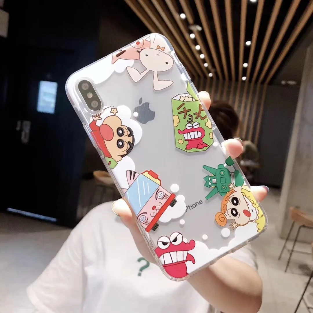 Японский милый Аниме Crayon Shinchan Ultraman чехол для телефона для iPhone 11 Pro Max X XS Max XR 8 7 6 S Plus прозрачный ТПУ задний Чехол Fundas - Цвет: 3 qc
