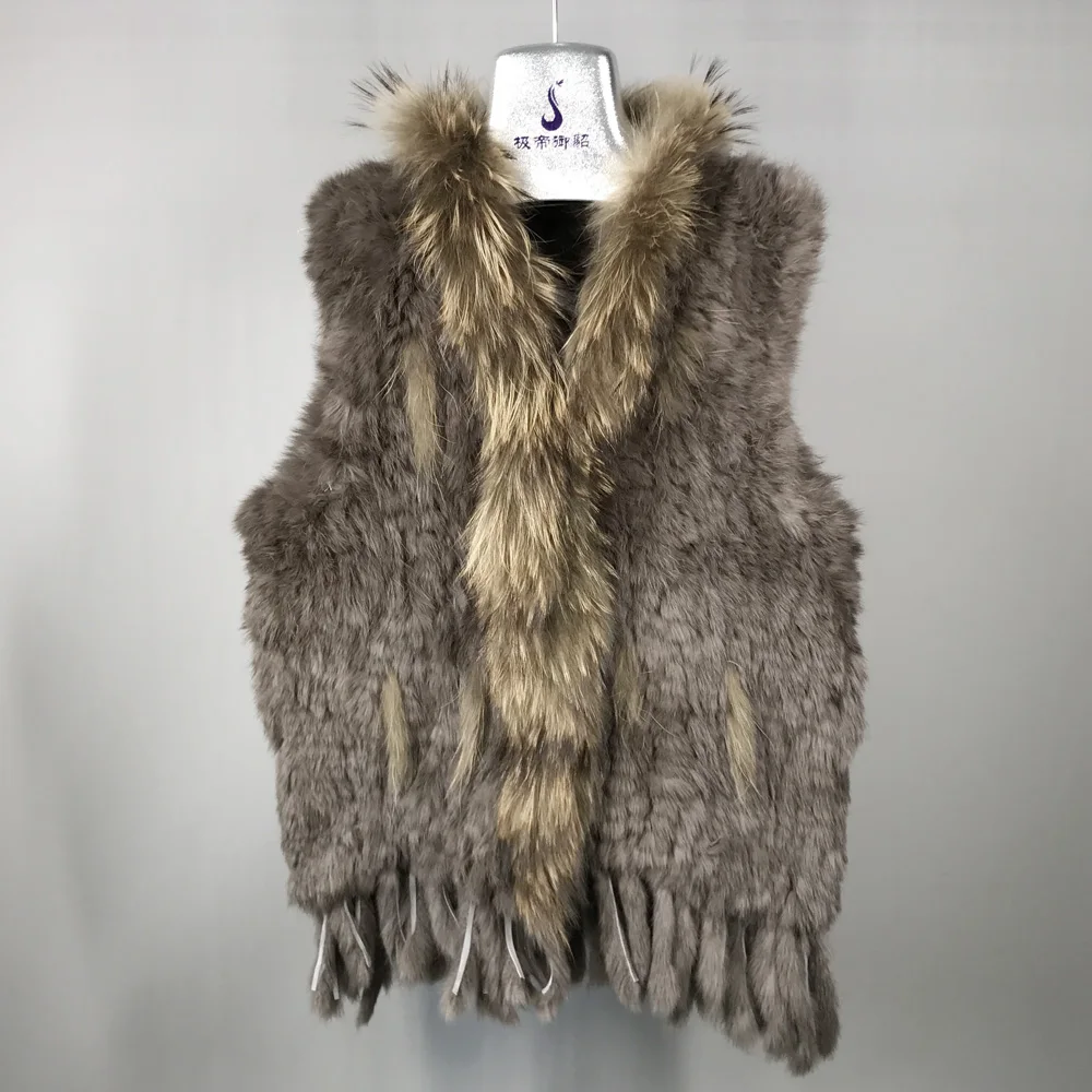 2021 горячая Распродажа вечерние Для женщин с натуральным кроличьим мехом Вязаная