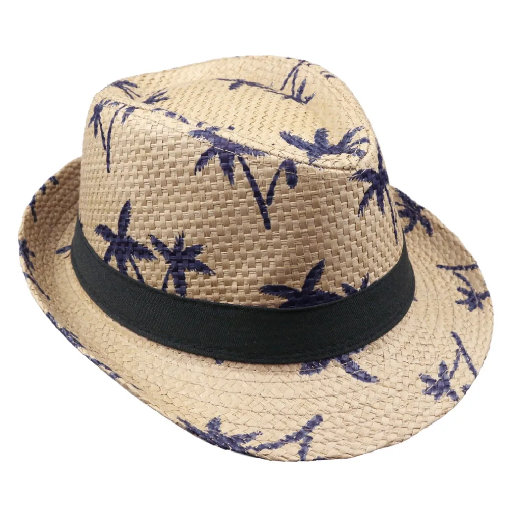 2018 Hot Sale male women's and man hat sunbonnet straw Coconut tree printed caps | Аксессуары для одежды
