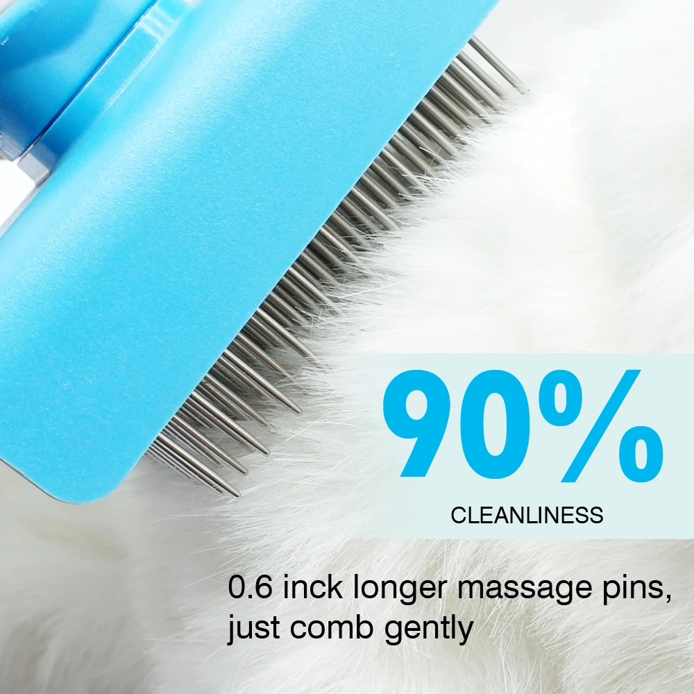 Самоочищающаяся расческа для собак и кошек вычесывания шерсти домашних животных