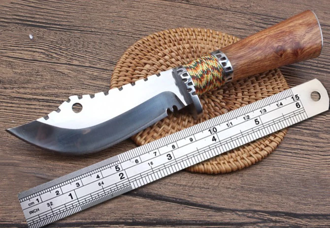 Инструменты утилита EDC OutdoorHunting Ножи деревянной ручкой фиксированным лезвием