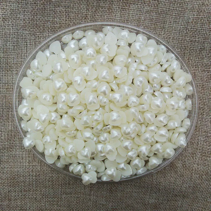 Бусины в форме сердца имитация жемчуга наклейки для красоты ногтей маникюрный