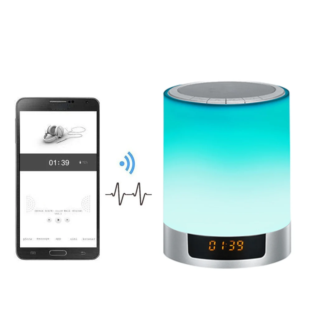 Mini Subwoofer Portable Handsfree Bluetooth Speaker Music Player LED Light Wireless Stereo Alarm Clock Gift Fashion Color Change |