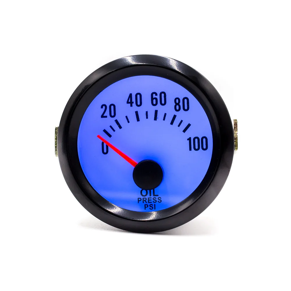 CNSPEED " 52 мм 12 В автомобильный масляный манометр 0-100PSI с датчиком NPT 1/8" Автомобильный Масляный Пресс-метр Синий светодиодный механический YC100014