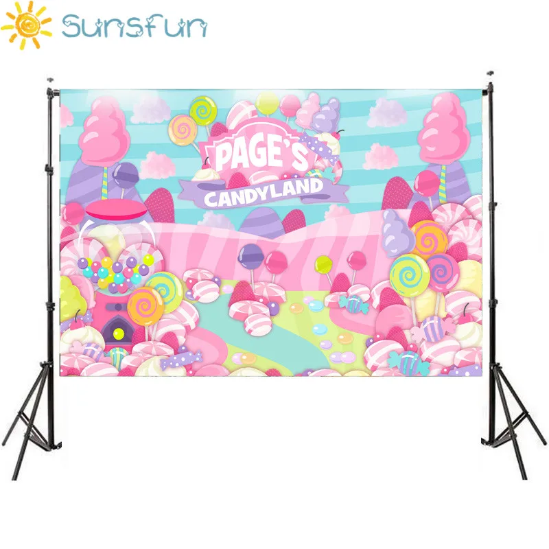 Sunsfun конфеты бар фон кексы пончики мороженое путь десерт Страна Чудес фото