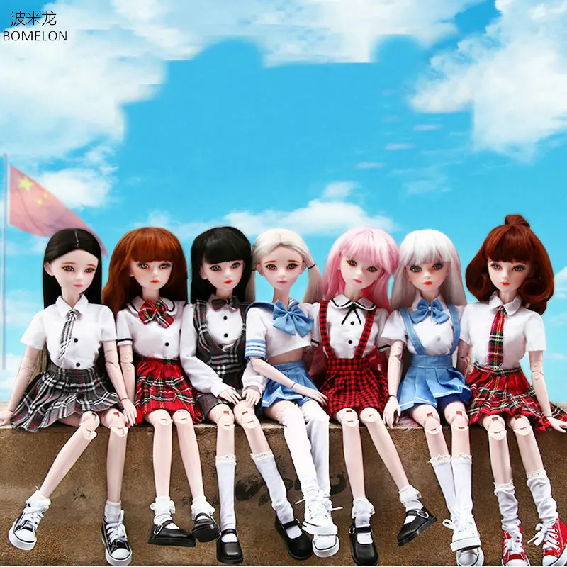 

58 см оригинальная 1/3 Bjd кукла ручной работы Kawaii школьная форма для девочек реалистичные куклы шарнирная игрушка для тела Игрушки для девочек...