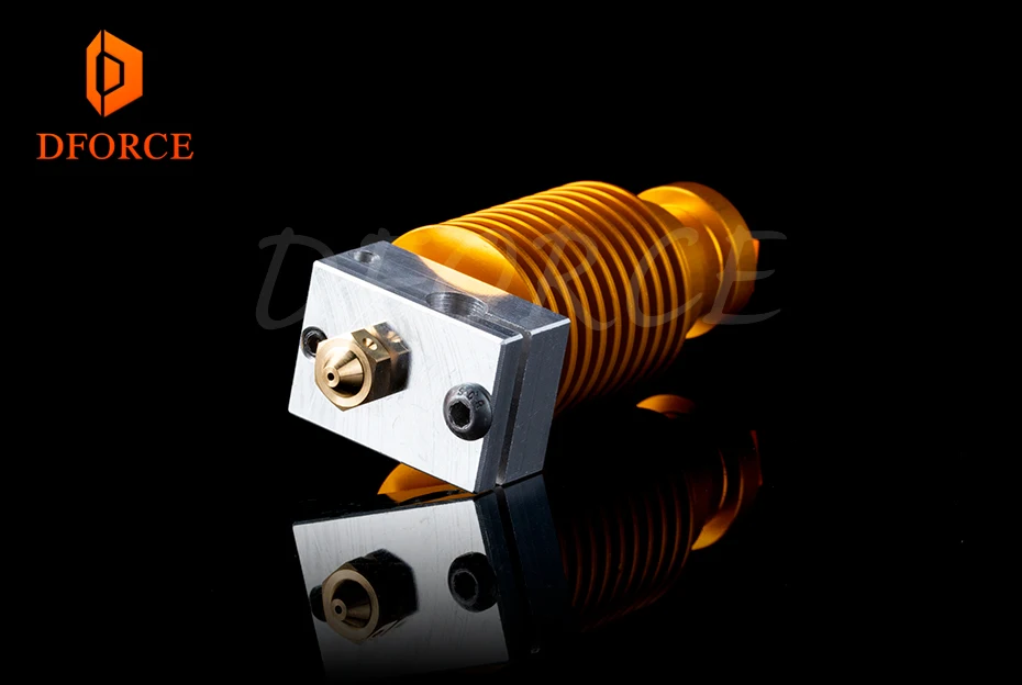 DFORCE Высокое качество настройки Золотой радиатор hotend V6 сопло J-нагревательная головка блок тепловой брейк для E3D hotend для PT100