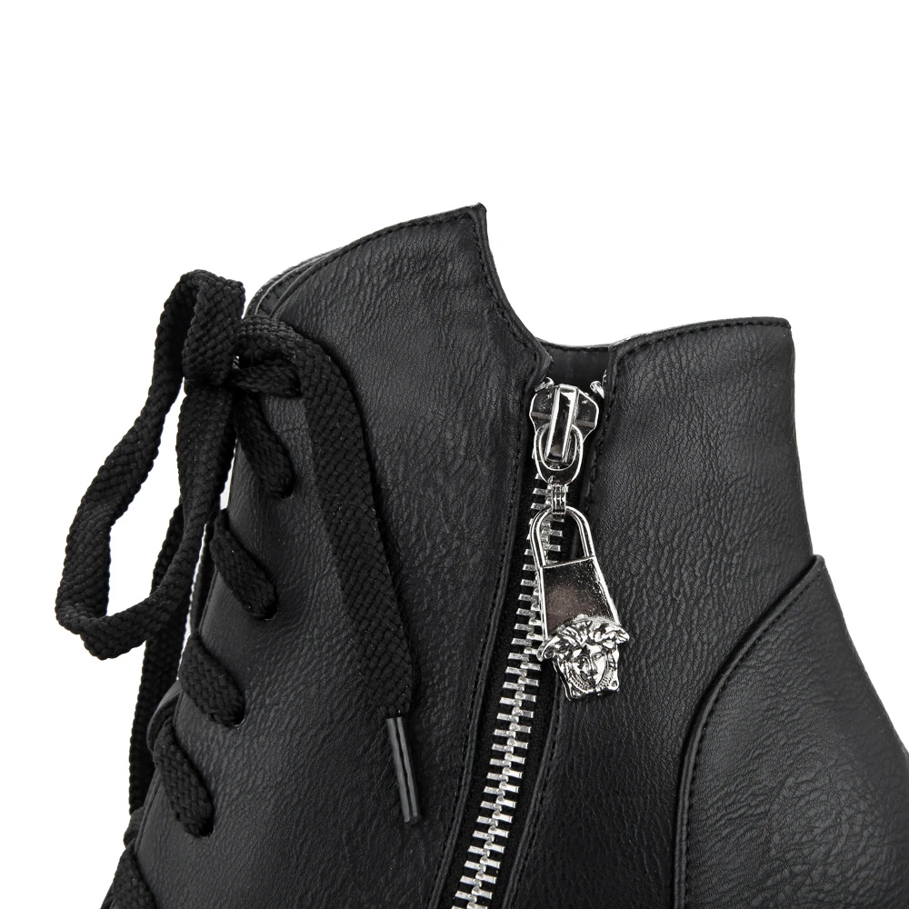 Женские ботильоны на платформе Ботинки Martin высоком квадратном каблуке ботинки