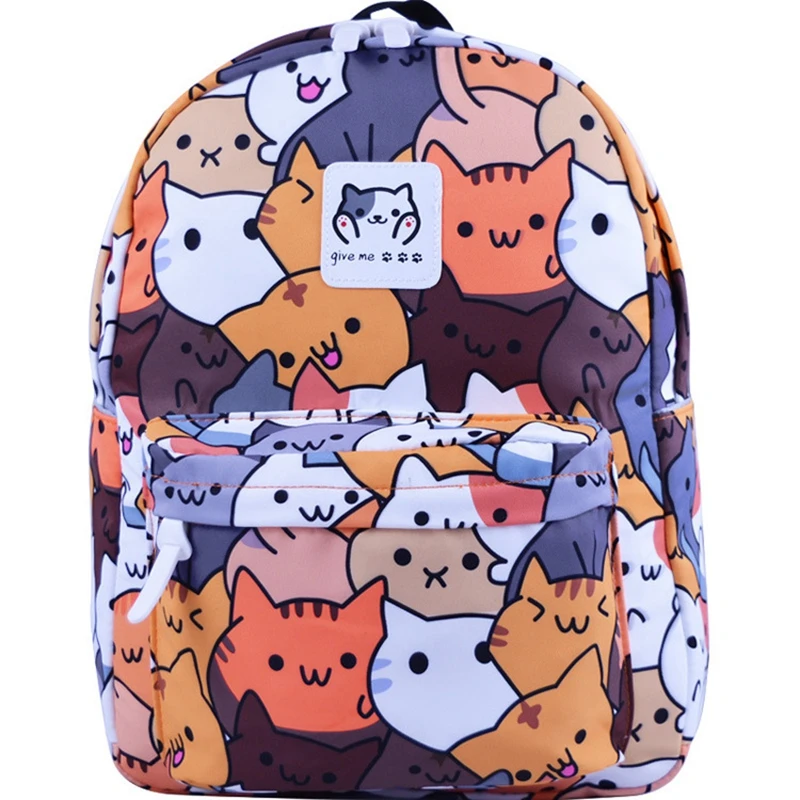 Аниме женский рюкзак Мультфильм Mochila для девочек мальчиков путешествия милый кот