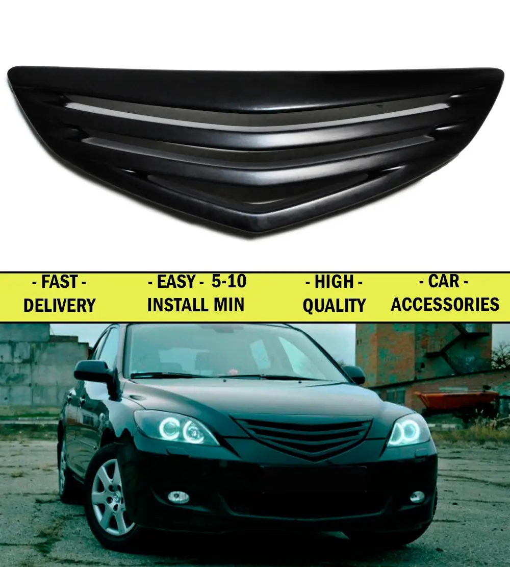 Решетка радиатора для Mazda 3 HB 2003-2008 АБС-пластик передняя бочка Декор спортивные
