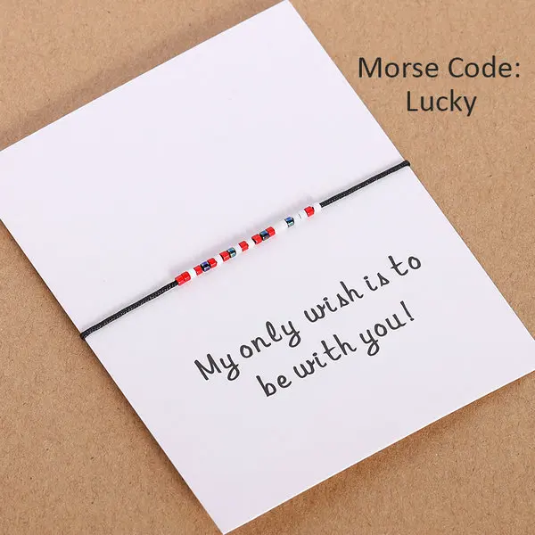 lucky G. YCX Pulseras Miyuki Морзе кодовый браслет сообщение «любовь» поздравление карты соответствия браслеты для пар подарок для сестры подруги - Окраска металла: lucky