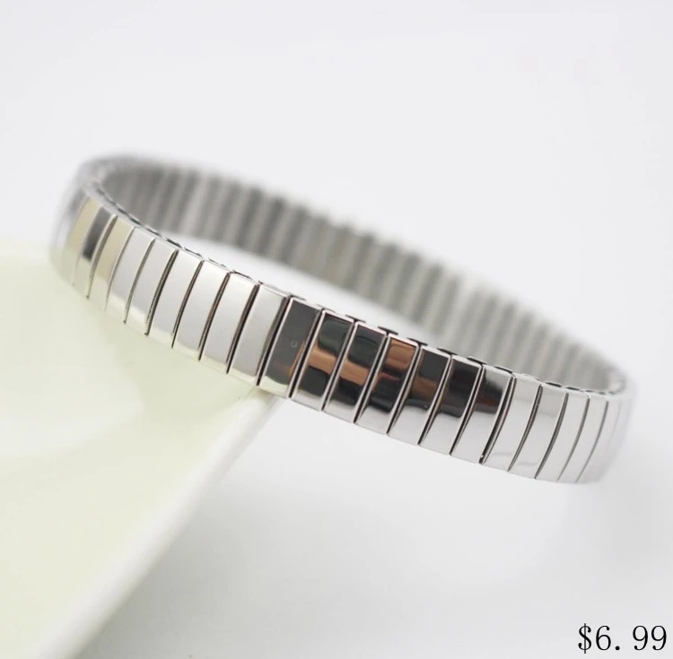 silver Модные 316L из нержавеющей стали золотого цвета эластичные браслеты для мужчин и женщин ювелирные изделия высокого качества - Окраска металла: silver
