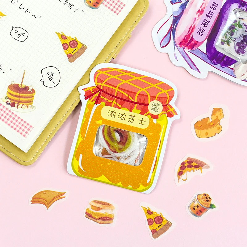 Креативная бумажная наклейка с изображением вкусной еды украшение этикеткой