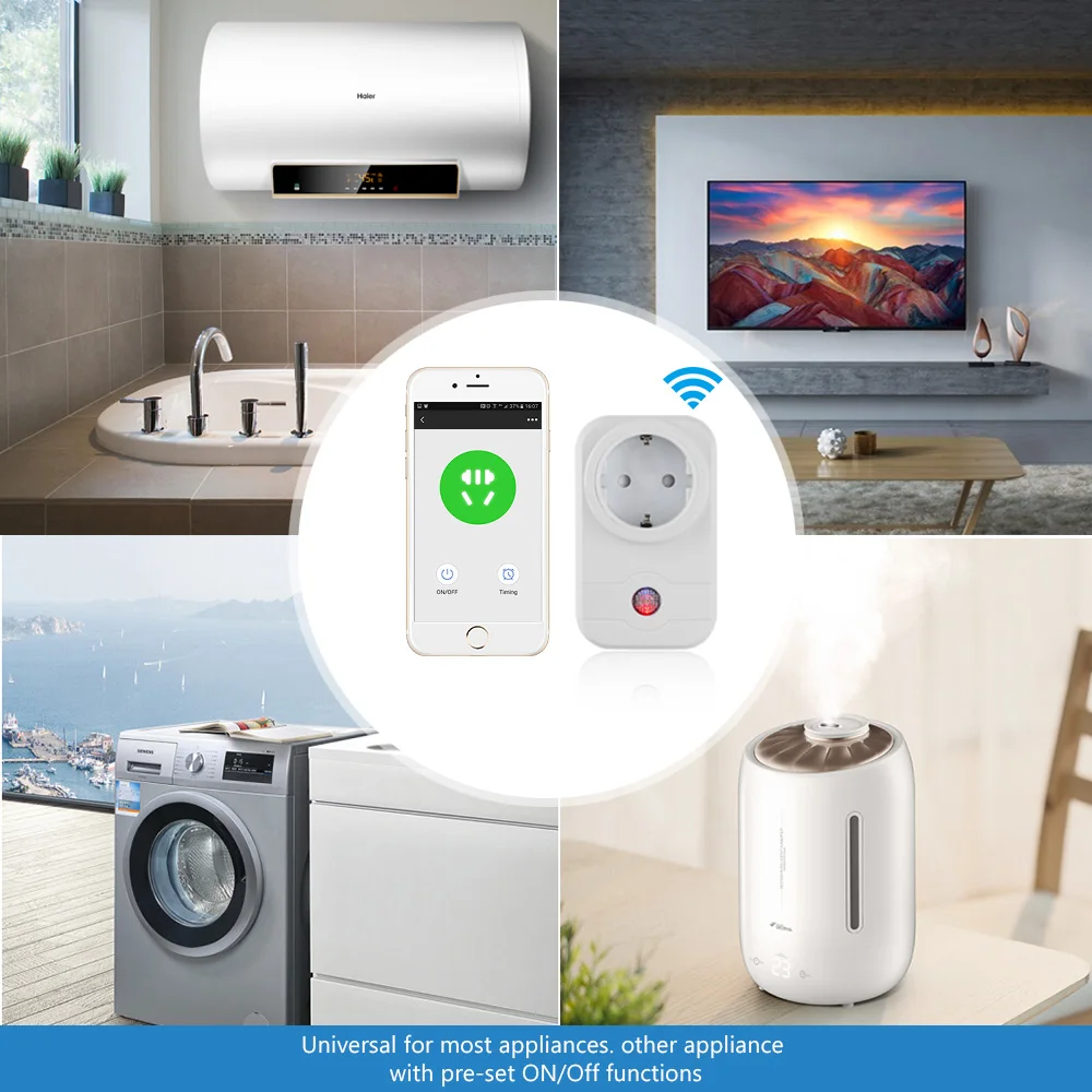 2 шт. беспроводная умная розетка WiFi 2000 Вт функция Timier интеллектуальная поддержка
