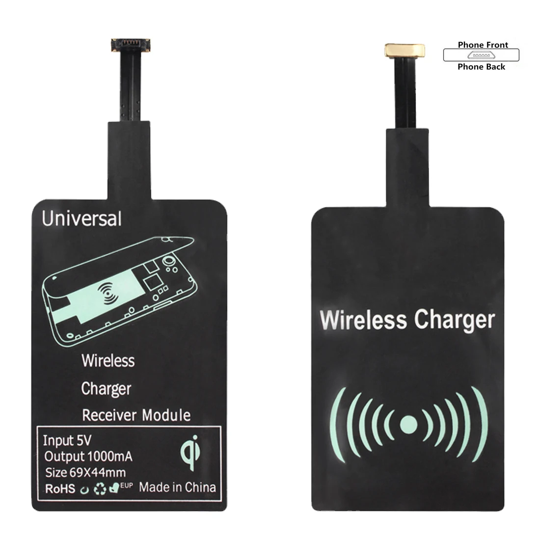 Универсальный Etmakit, новинка, для Android, Micro USB, универсальное беспроводное зарядное устройство, приемник, адаптер для зарядки, приемный коврик, катушка, чип для samsung, HUAWEI - Тип штекера: Универсальный
