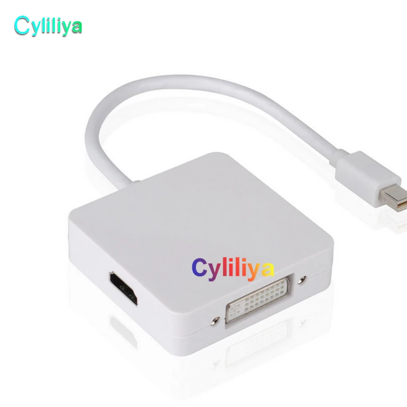Универсальный адаптер 3 в 1 Mini DP Displayport Thunderbolt MDP Male to HDMI DVI VGA Female для MacBook Pro Retina MINI 11 13