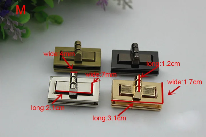 6 шт./лот 4 вида цветных чемоданов фурнитура аксессуары литье под давлением твист