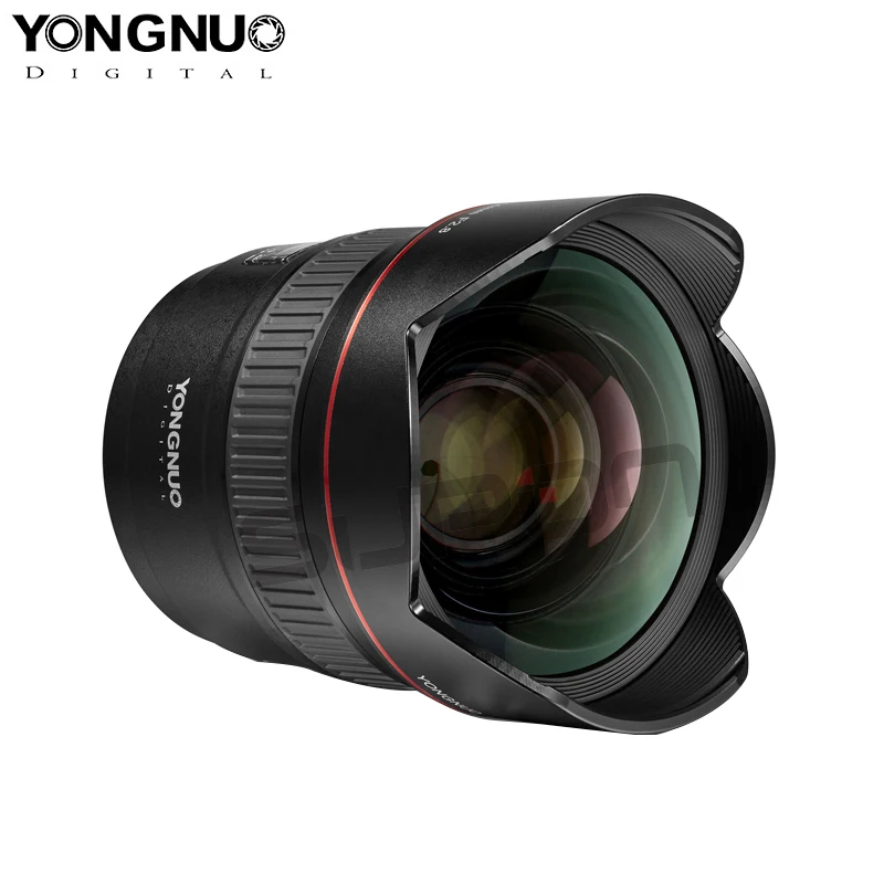 Светодиодная лампа для видеосъемки Yongnuo объектив YN14mm F2.8 AF MF Автофокус ультра-широкий anglr объектив с фиксированным фокусным расстоянием для Canon 5D Mark III IV 6D 700D 80D 70D Камера
