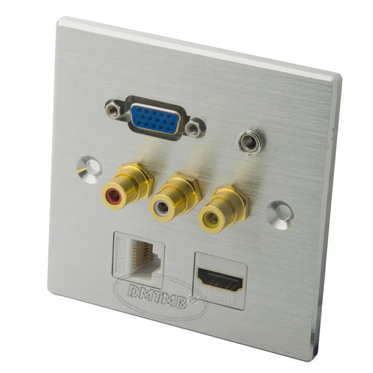 Алюминиевая настенная пластина HDMI с VGA аудио 3 5 мм 3RCA AV RJ45 и поддержкой DIY|hdmi wall