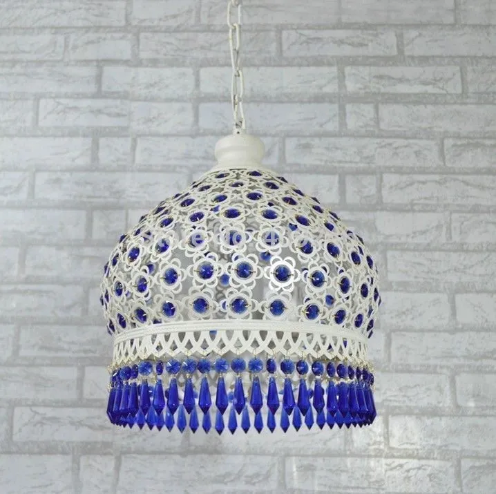 S Размер богемные современные синие K9 хрустальные светодиодные подвесные