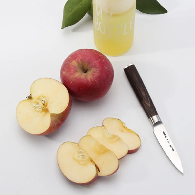 Wallop Paring knife 3.5 inch Kitchen Fruit Knife Cutter High Carbon Stainless Steel Razor Sharp for Precise Cutting Wood Handle | Дом и сад
