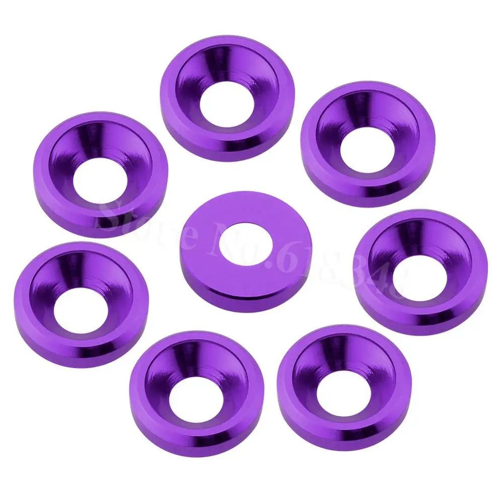 Фиолетовый 80 шт./лот алюминиевый M3 потайная шайба винты с плоской головкой болты для RC автомобилей Квадрокоптер запчасти Дрон мультироторы ЧПУ - Цвет: Фиолетовый