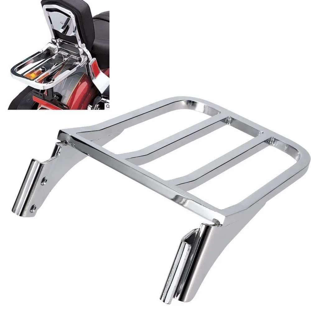 Chrome Мотоцикл Сисси Бар спинки Чемодан стойки для Harley Sportster XL 1200 883 72 48 Nightster Dyna XL883