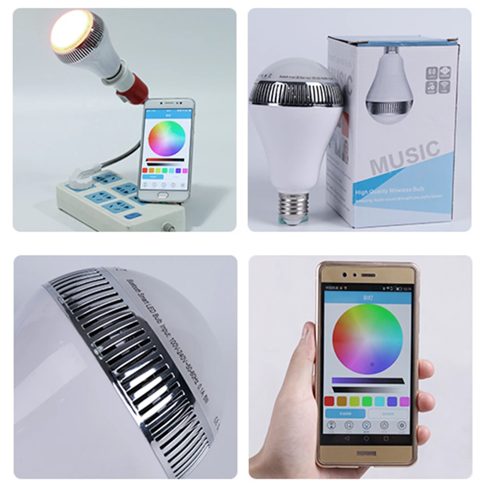 Умная лампа RGB E27 с поддержкой Bluetooth 4 0 и регулировкой яркости|Светодиодные лампы