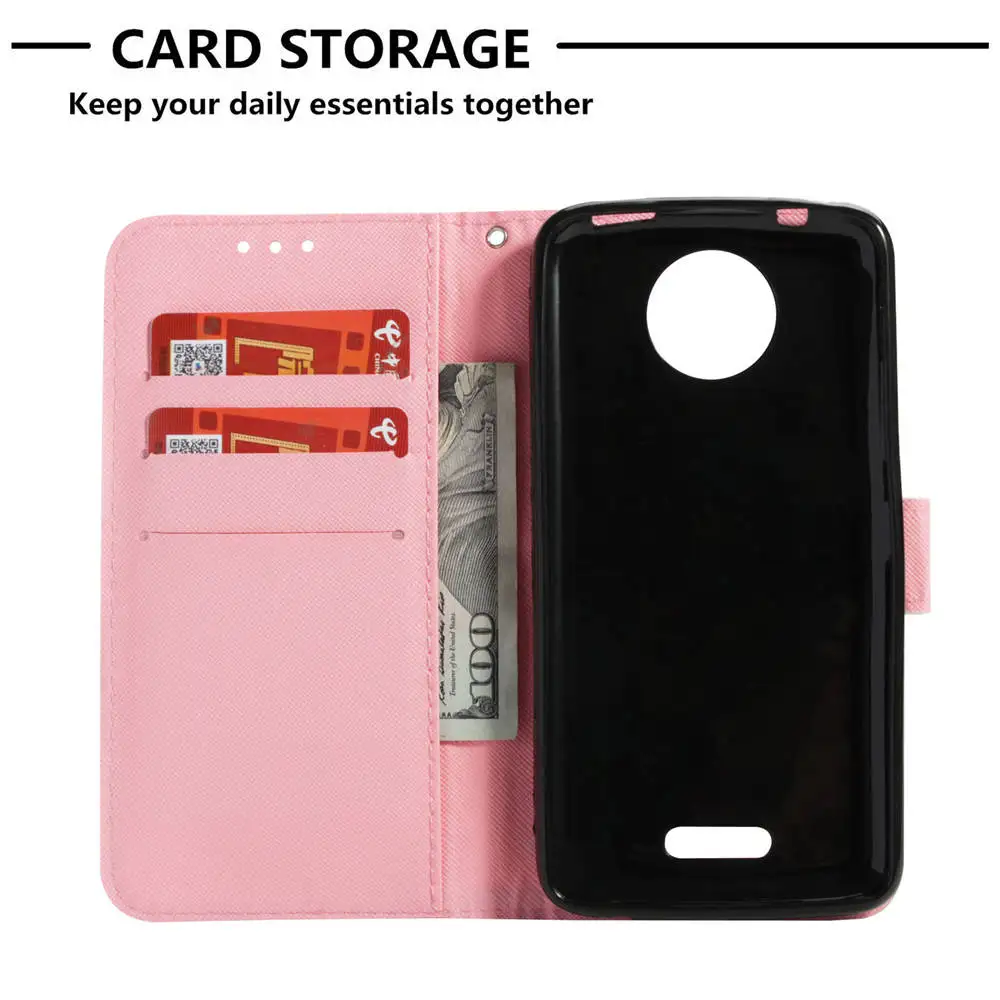 3D Book Flip Covers On For Motorola XT1757 XT1756 Moto C 2017 PU Leather Cases Dual SIM Wallet TPU Full Housing |