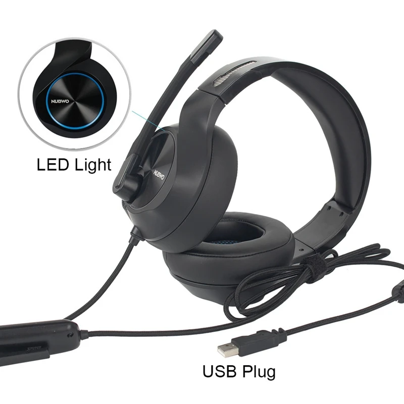 ABGN Hot-NUBWO N11 PC Gamer игровая гарнитура Casque 7 1 канальный звук проводные USB наушники с
