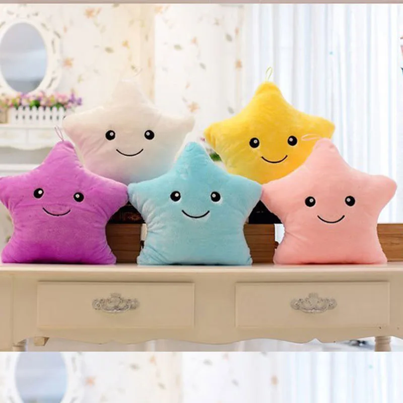 Kawaii красочные игрушки в форме звезды светящийся светодиодный светильник подушка