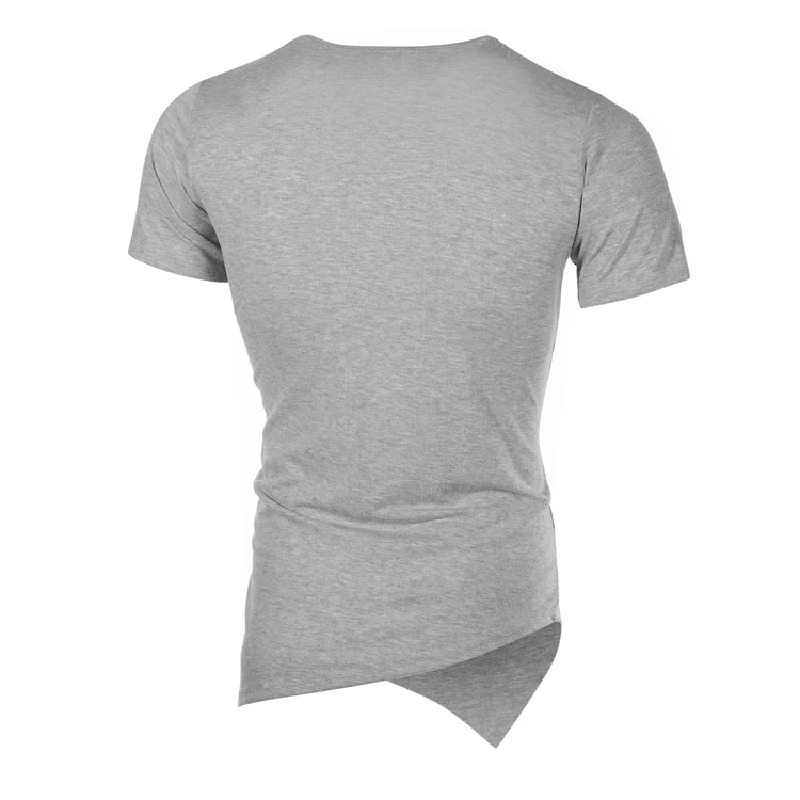 

New Fashion Men Irregularity T Shirt Men's Hip Hop Summer Short Sleeve T-shirt White/Black/Grey Tops Tees Tshirt Man MY067