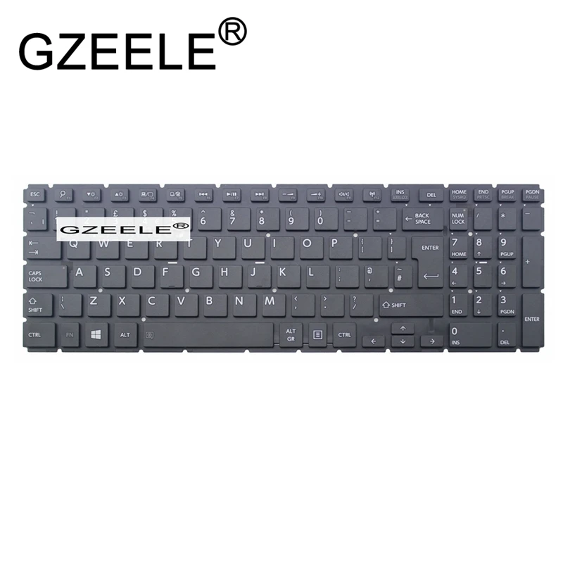 GZEELE New Великобритания клавиатура для Toshiba Satellite L55-B S50-B S55T-B L50-B S50T-B черный QWERTY ноутбука QWERTY
