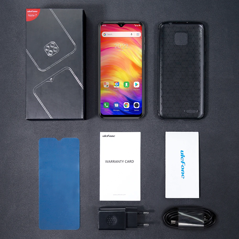 Смартфон Ulefone Note 7, 1 ГБ ОЗУ, 16 ГБМ ПЗУ, 19:9 MT6580A, четырехъядерный, 6,1 дюймов, экран капли воды, 3500 мАч, мобильный телефон на Android 8,1